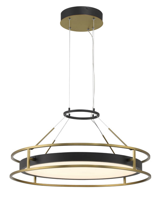 Levitation One Light Pendant in Sand Coal And Soft Brass