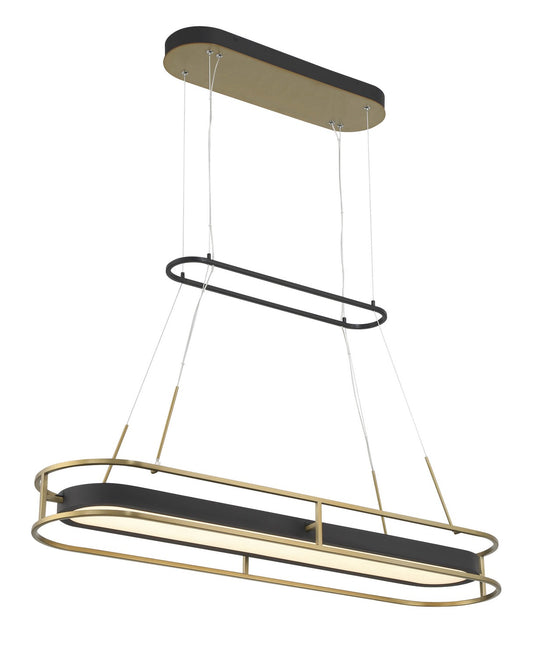 Levitation LED Island Pendant in Sand Coal And Soft Brass