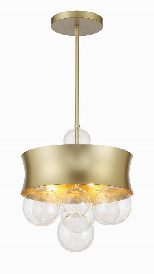Verdi Square by Robin Baron Three Light Convertible Pendant in Soft Gold