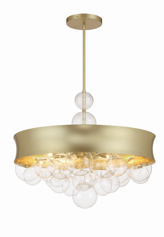 Verdi Square by Robin Baron Eight Light Convertible Pendant in Soft Gold