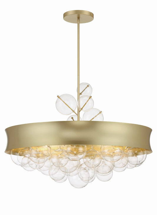 Verdi Square by Robin Baron Eight Light Convertible Pendant in Soft Gold