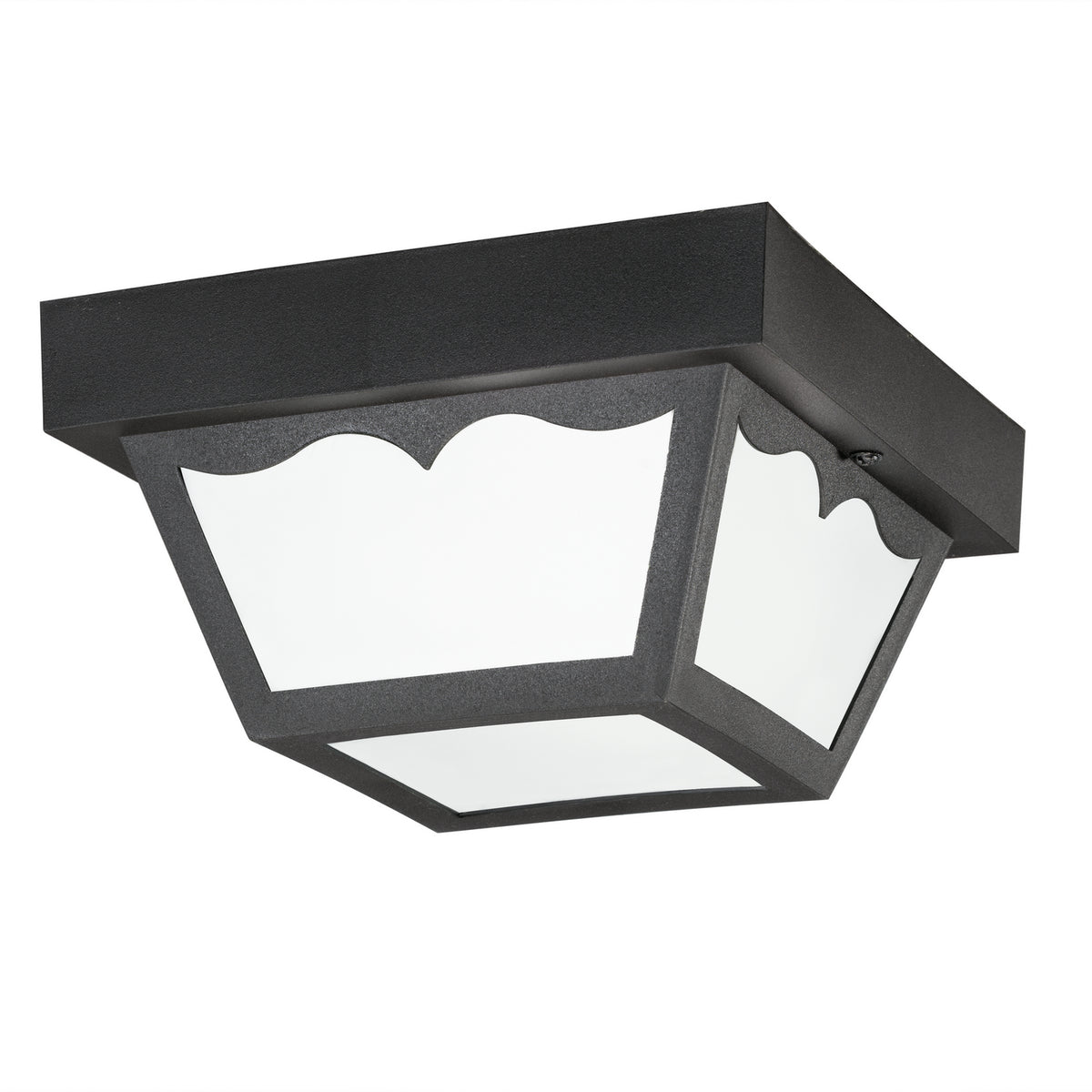 Outdoor Plastic Fixtures One Light Outdoor Ceiling Mount in Black