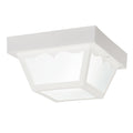 Outdoor Plastic Fixtures One Light Outdoor Ceiling Mount in White