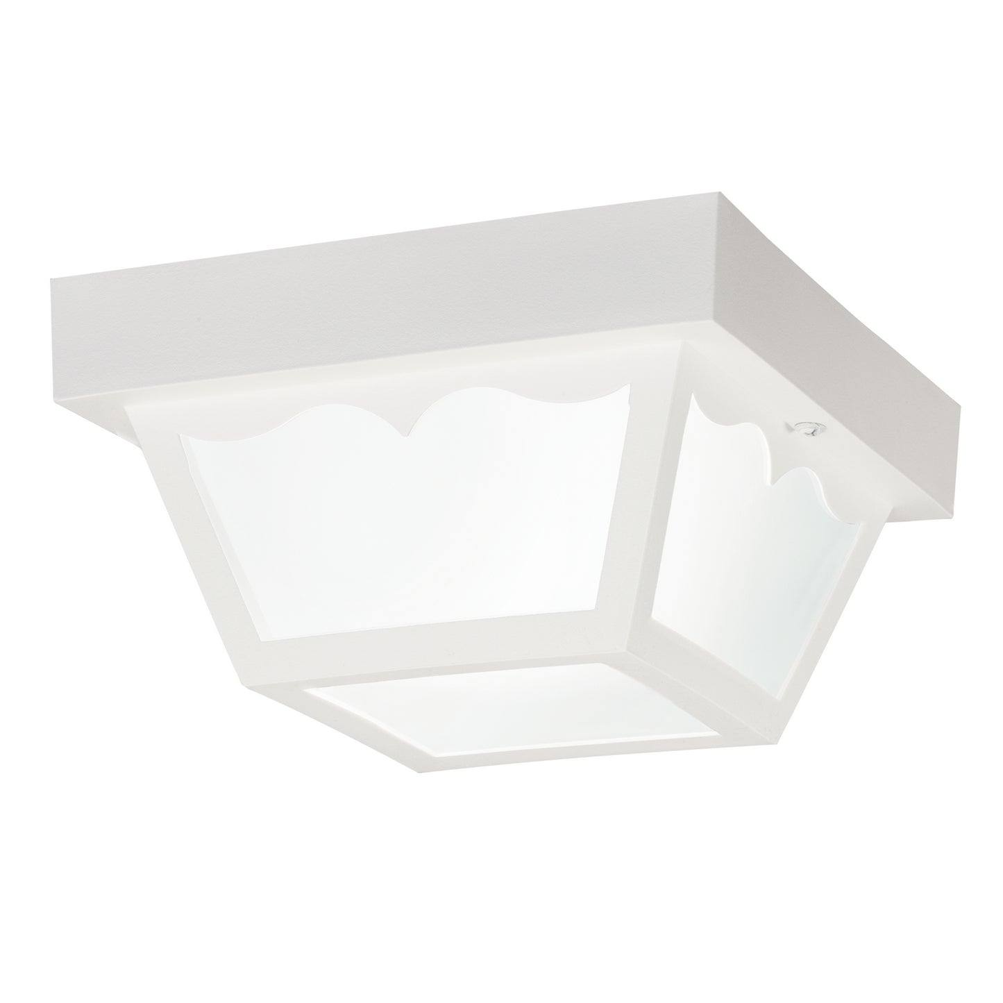 Outdoor Plastic Fixtures One Light Outdoor Ceiling Mount in White