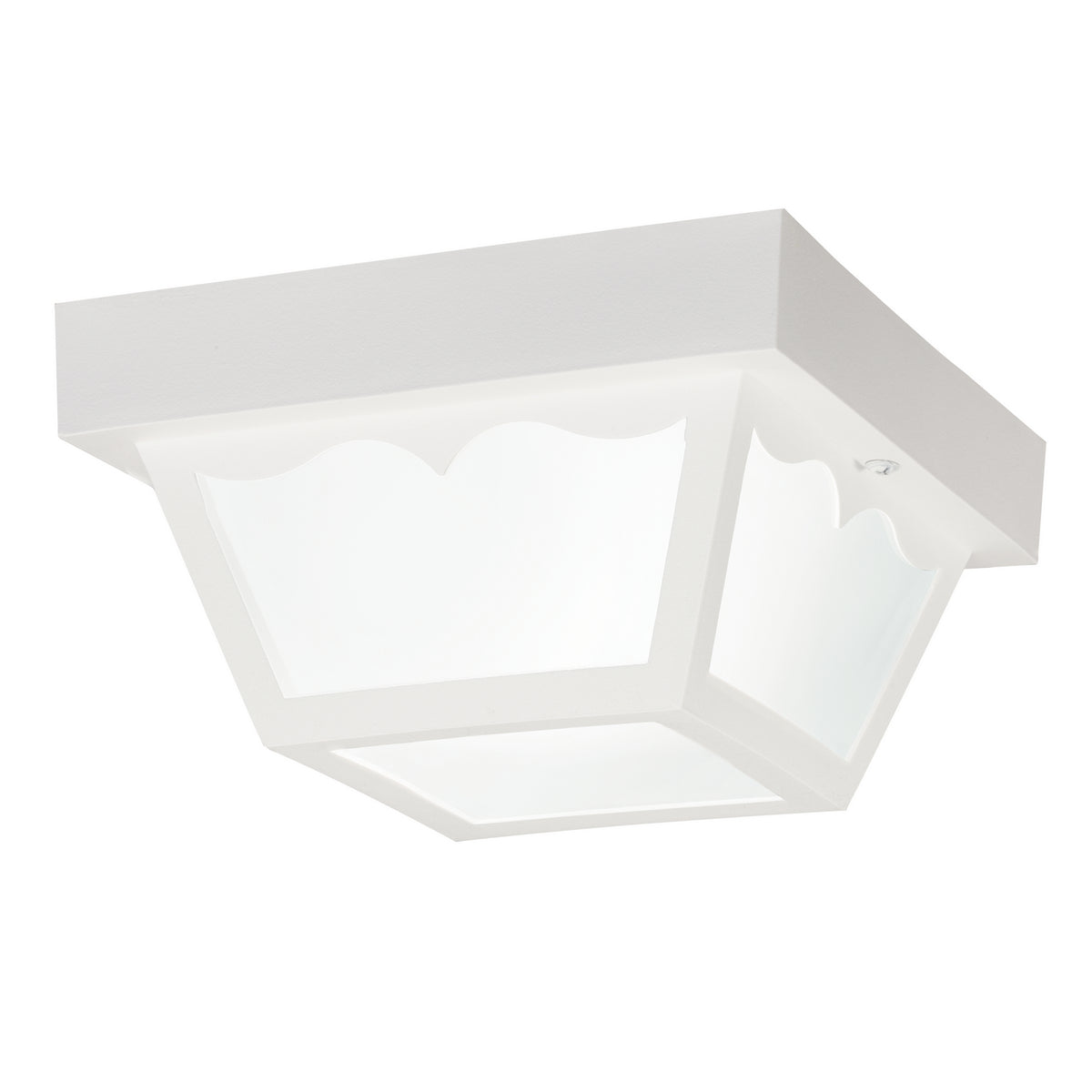 Outdoor Plastic Fixtures One Light Outdoor Ceiling Mount in White