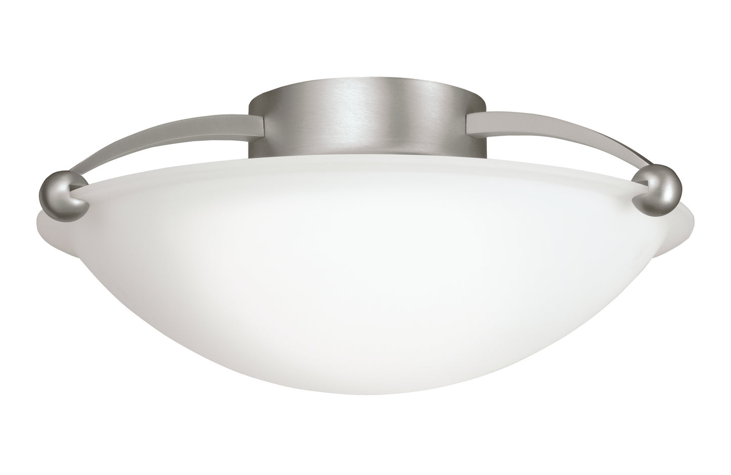 Two Light Semi Flush Mount in Brushed Nickel