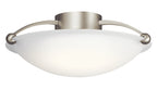 Three Light Semi Flush Mount in Brushed Nickel