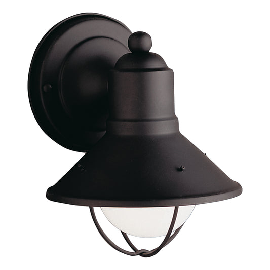 Seaside One Light Outdoor Wall Mount in Black