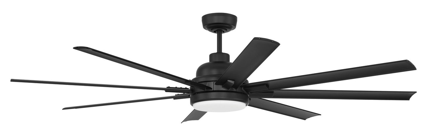 Rush 65" Ceiling Fan, Wet Rated no Wifi 65" Ceiling Fan in Flat Black