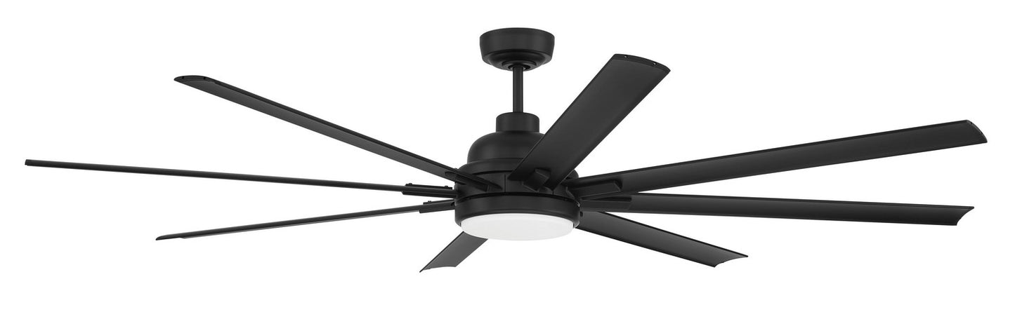 Rush 72" Ceiling Fan Wet Rated no Wifi 72" Ceiling Fan in Flat Black