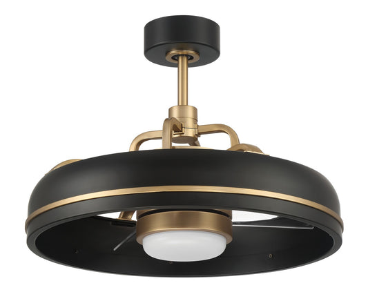 Taylor 18" Fandelier no Wifi 20" Ceiling Fan in Flat Black/Satin Brass