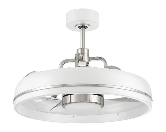 Taylor 18" Fandelier no Wifi 20" Ceiling Fan in White/Polished Nickel