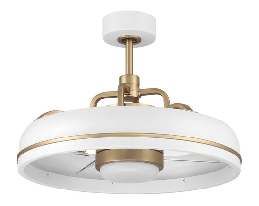 Taylor 18" Fandelier no Wifi 20" Ceiling Fan in White/Satin Brass