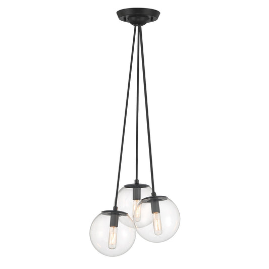 Auresa Three Light Pendant in Coal