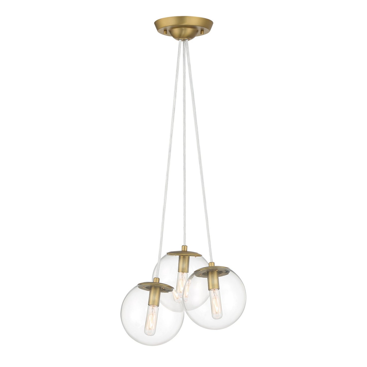 Auresa Three Light Pendant in Soft Brass