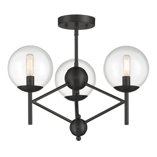 Auresa Three Light Semi Flush Mount in Coal