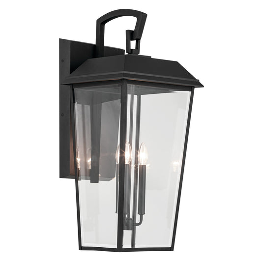Mathus Three Light Outdoor Wall Mount in Textured Black