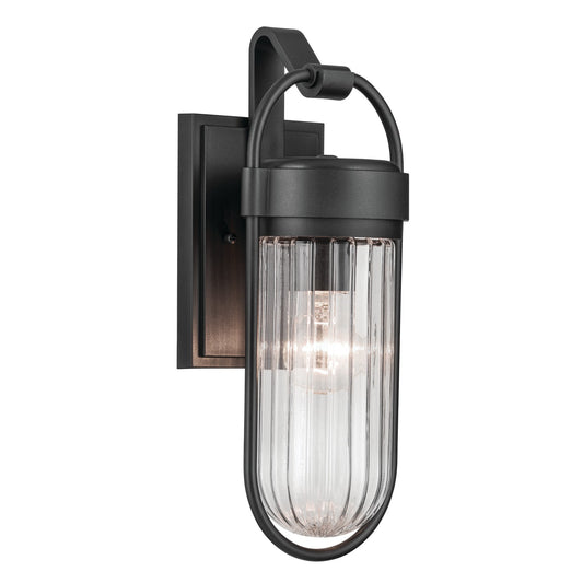 Brix One Light Outdoor Wall Mount in Textured Black