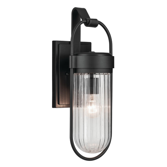 Brix One Light Outdoor Wall Mount in Textured Black