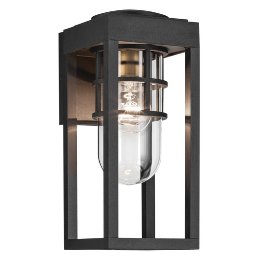 Hone One Light Outdoor Wall Mount in Textured Black