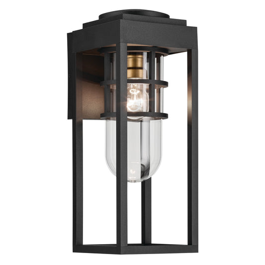 Hone One Light Outdoor Wall Mount in Textured Black