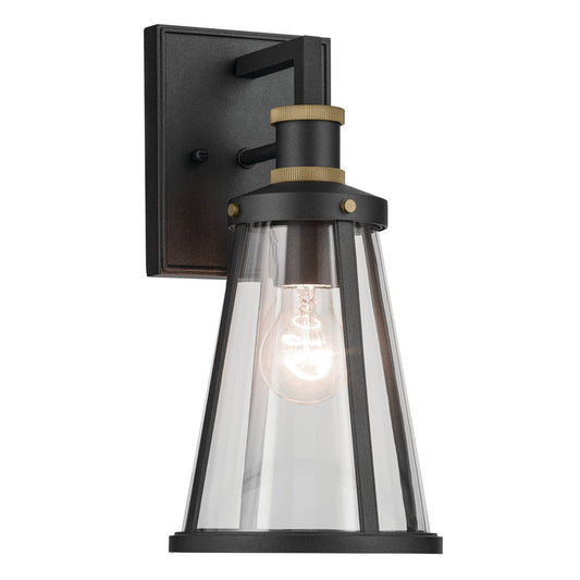 Talman One Light Outdoor Wall Mount in Textured Black