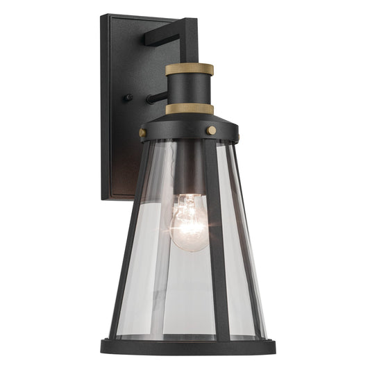 Talman One Light Outdoor Wall Mount in Textured Black