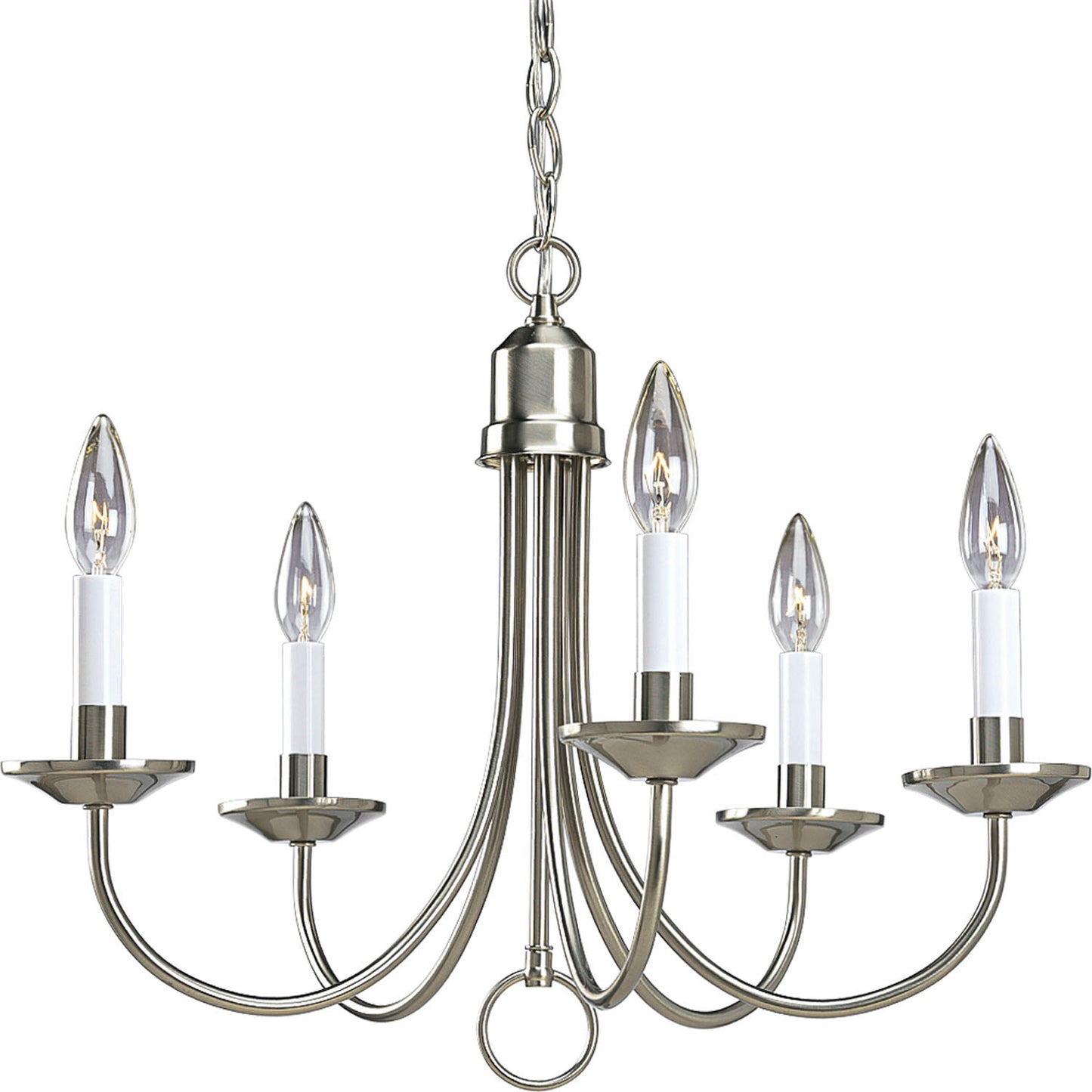 Five Light Five Light Chandelier in Brushed Nickel