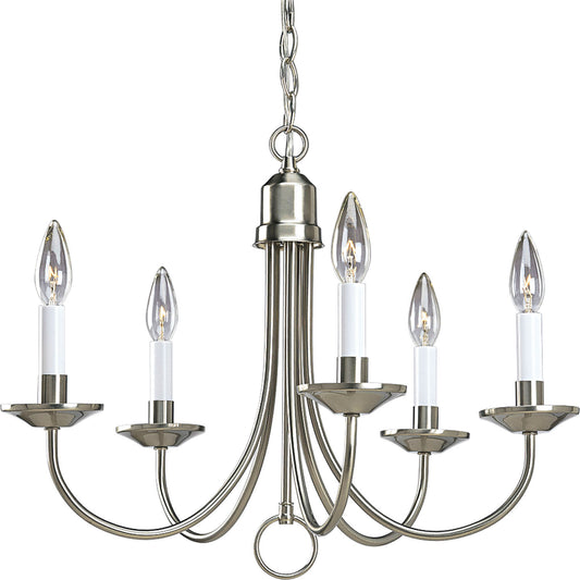 Five Light Five Light Chandelier in Brushed Nickel