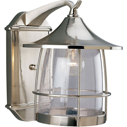 Prairie One Light Wall Lantern in Brushed Nickel