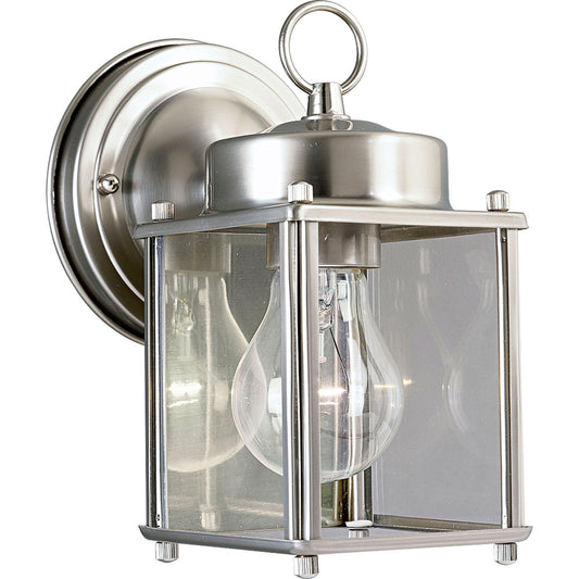 Flat Glass Lantern One Light Wall Lantern in Brushed Nickel