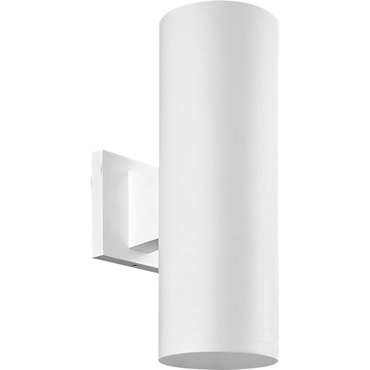 Cylinder Two Light Outdoor Wall Mount in White