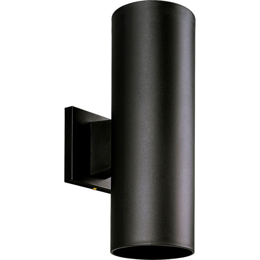 Cylinder Two Light Outdoor Wall Mount in Black
