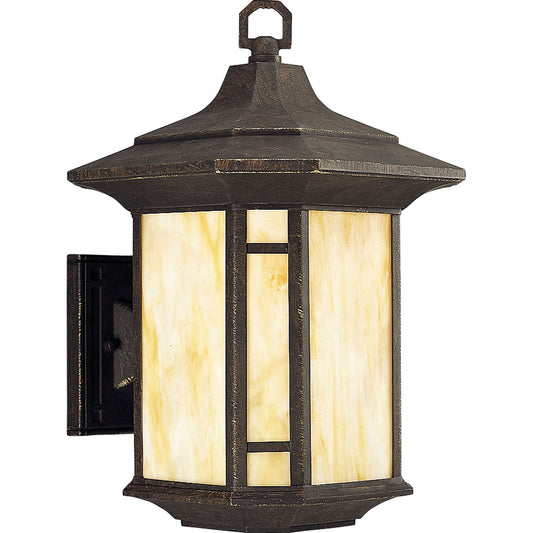 Arts and Crafts One Light Wall Lantern in Weathered Bronze
