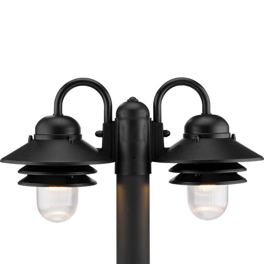 Newport Two Light Post Lantern in Textured Black