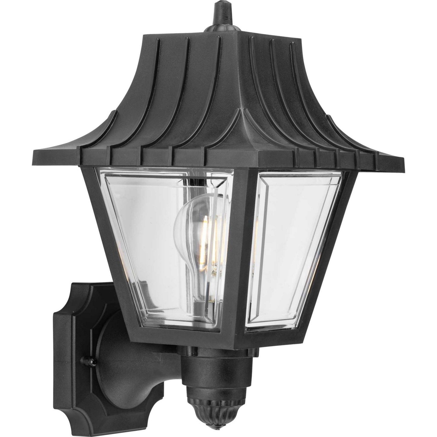 Mansard One Light Wall Lantern in Black