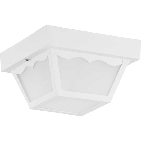 Ceiling Mount - Polycarbonate One Light Outdoor Flush Mount in White