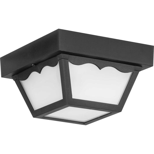 Ceiling Mount - Polycarbonate One Light Outdoor Flush Mount in Black