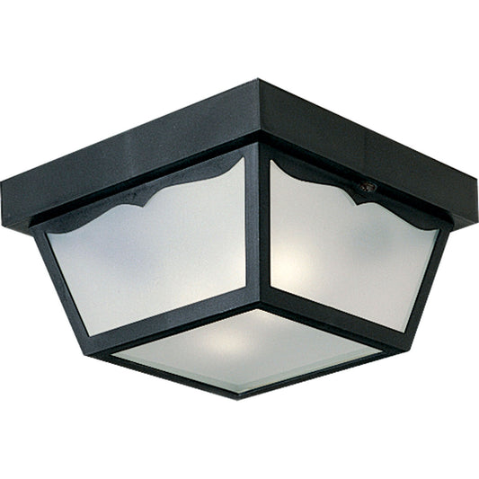 Ceiling Mount - Polycarbonate Two Light Outdoor Flush Mount in Black