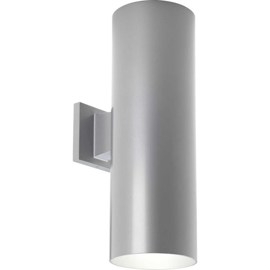 Cylinder Two Light Wall Lantern in Metallic Gray