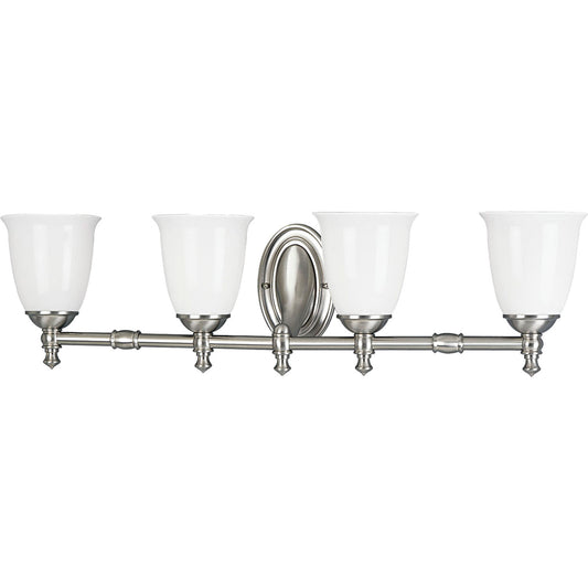Progress Lighting - P3041-09 - Four Light Bath - Victorian - Brushed Nickel