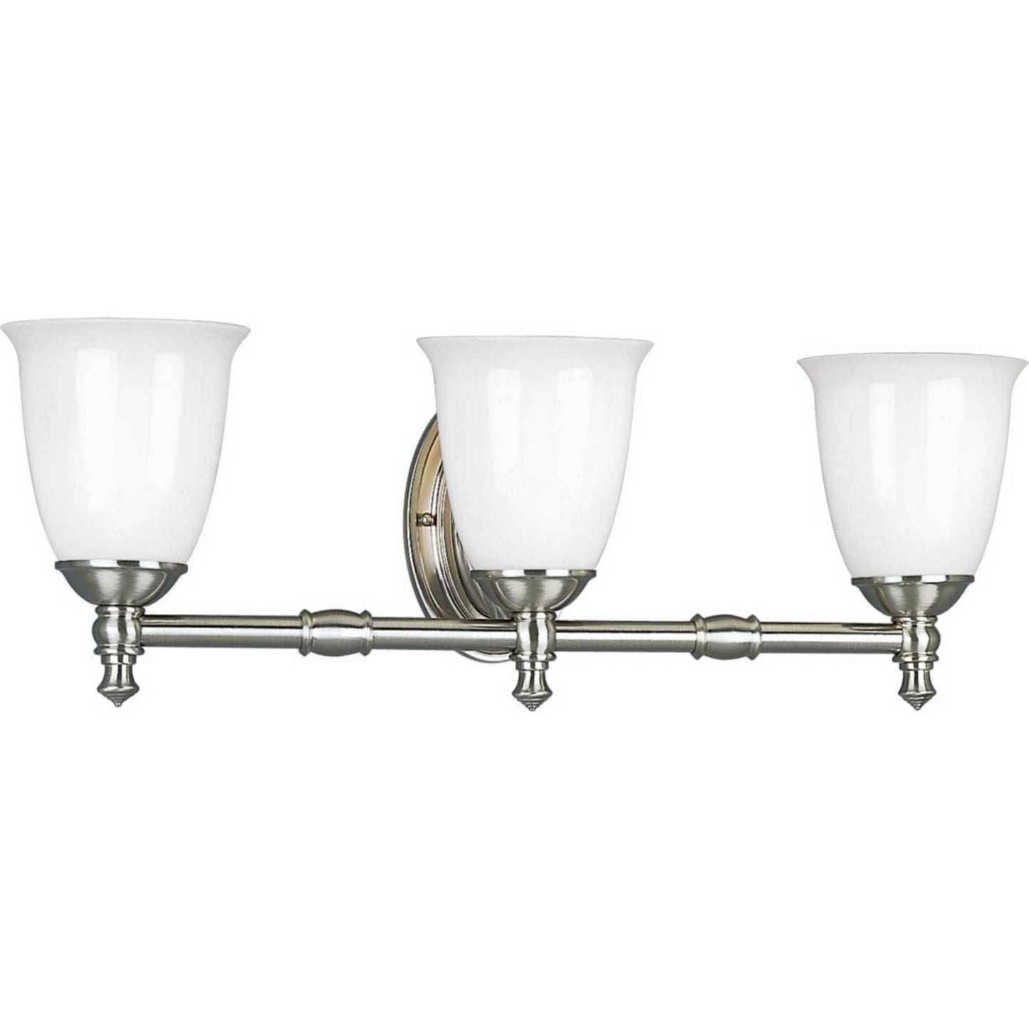Victorian Three Light Bath in Brushed Nickel