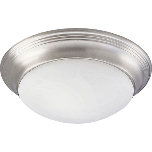 Alabaster Glass Three Light Flush Mount in Brushed Nickel