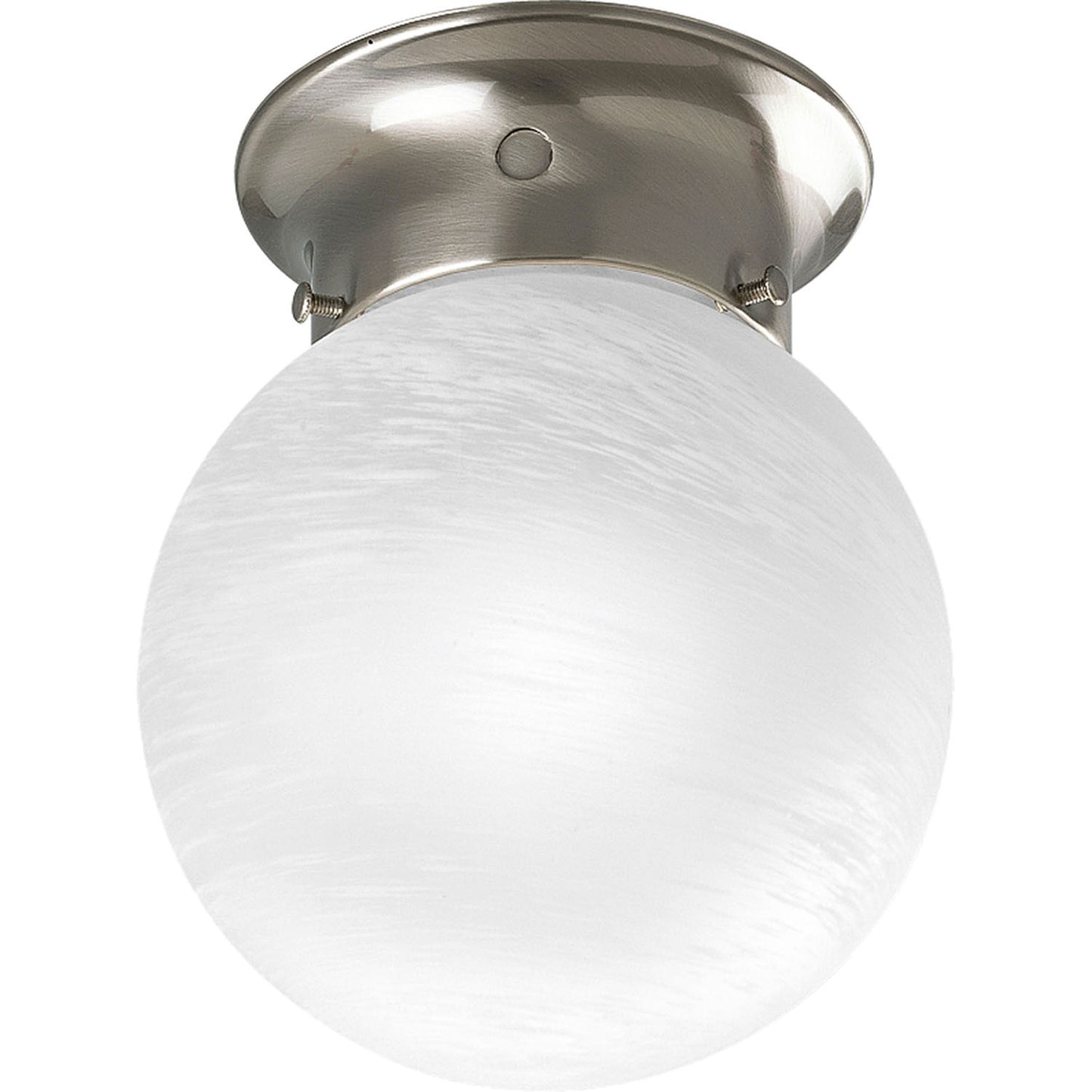 Globe - Alabaster One Light Flush Mount in Brushed Nickel