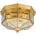 Progress Lighting - P5788-10 - Three Light Flush Mount - Beveled Glass - Polished Brass