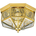 Progress Lighting - P5789-10 - Four Light Flush Mount - Beveled Glass - Polished Brass