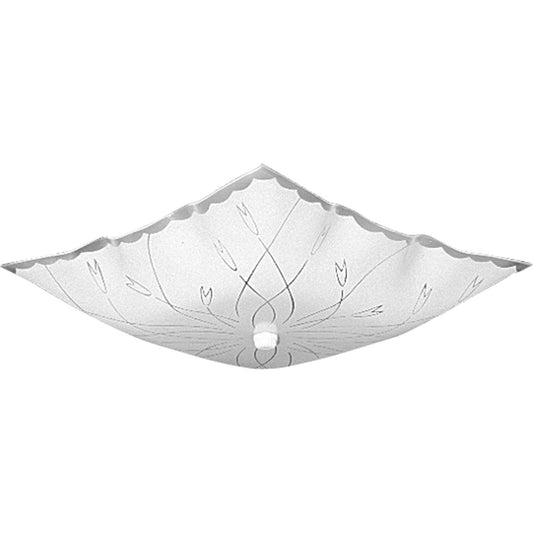 Square Glass Two Light Flush Mount in White