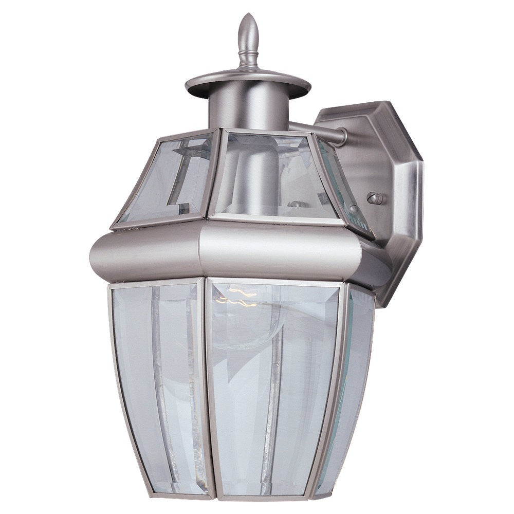 Lancaster One Light Outdoor Wall Lantern in Antique Brushed Nickel