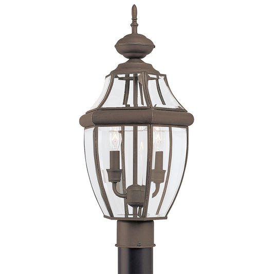 Lancaster Two Light Outdoor Post Lantern in Antique Bronze