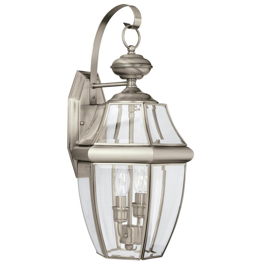 Lancaster Two Light Outdoor Wall Lantern in Antique Brushed Nickel
